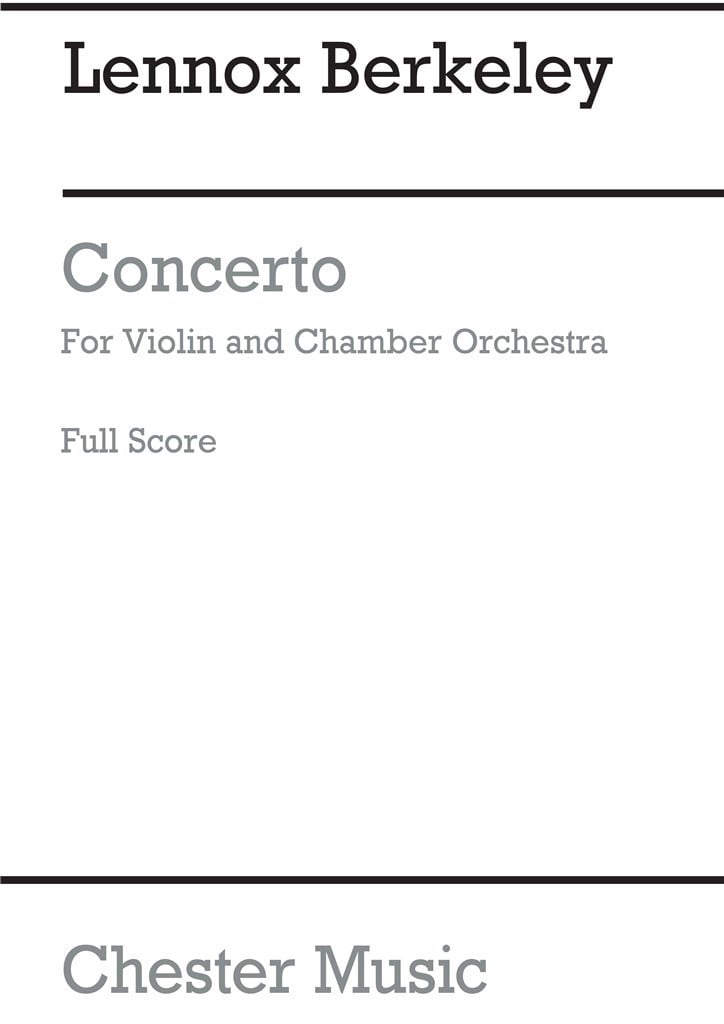Concerto For Violin And Chamber Orchestra Op.59